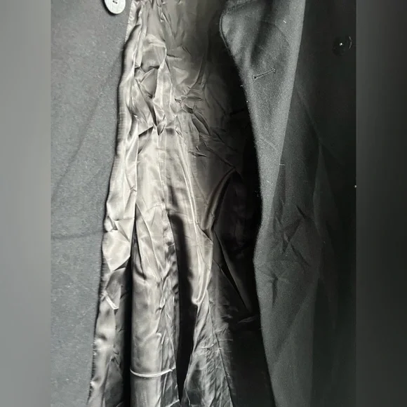 London Fog Black Belted Wool Wrap Coat Size Large. - Picture 6 of 16